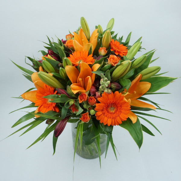 Bright and Bold Flower Bouquet with lilies and gerberas 