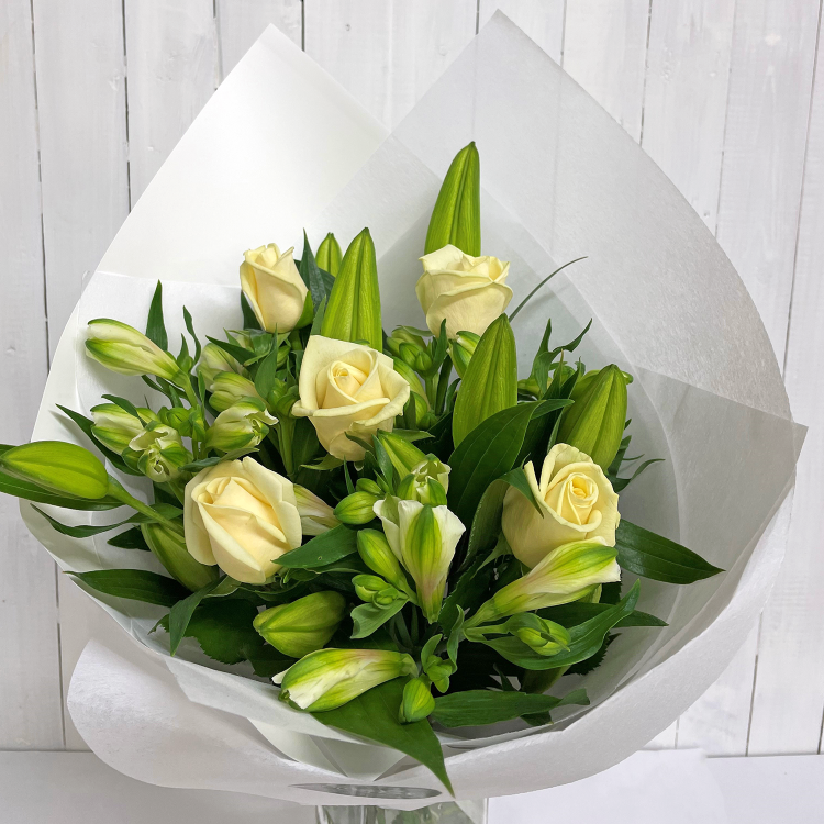 Florist Christchurch Lily & Pastel Rose Bouquet Same day Delivery