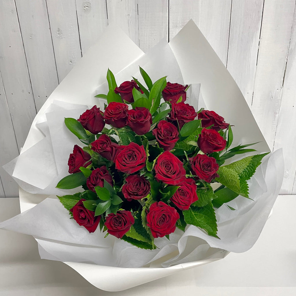 20 stem red rose bouquet  Valentines roses Moffatts flowers online delivery ChCh